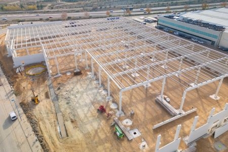 Avances en las obras de las nuevas instalaciones de Dagartech en La Muela, Zaragoza.