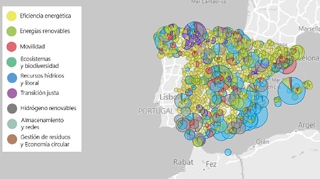  El Ministerio publica un mapa de los proyectos financiados con el Plan de Recuperación