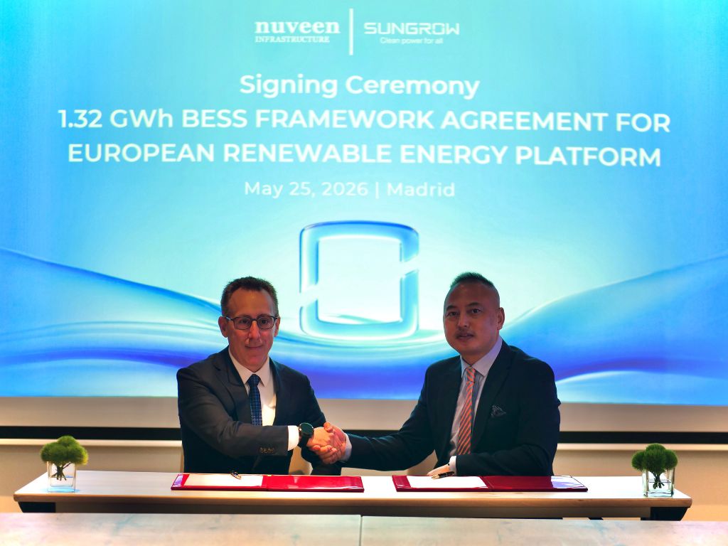 Nuveen Infrastructure firma un acuerdo estratégico de 1,32 GWh con Sungrow para su plataforma europea de energía renovable - Energética 21