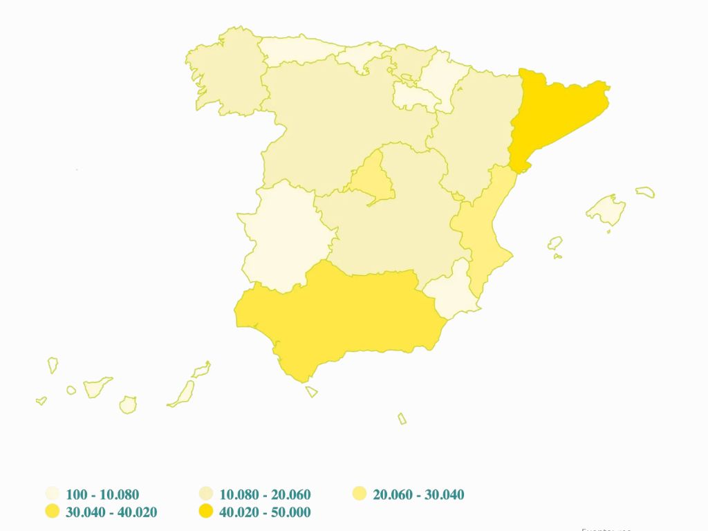 Demanda b.c. por Comunidades Autónomas

